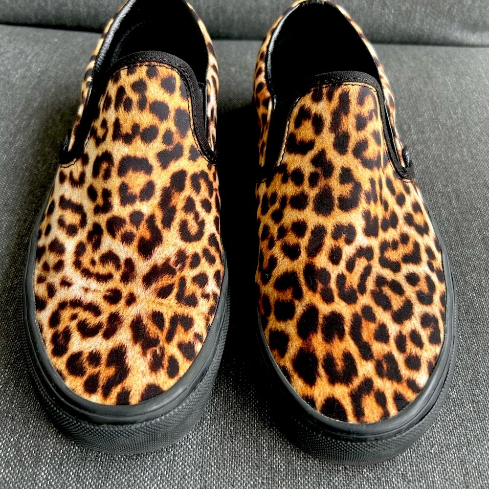 Vans Leopard Print Slip-On Canvas Sneakers